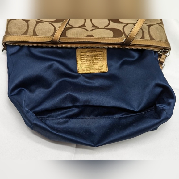 Coach - signature legacy stripe gold multicolor purse - Picture 10 of 11